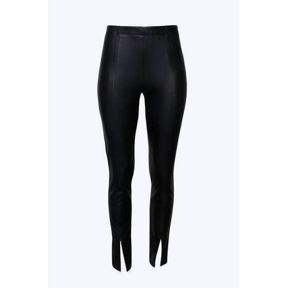 GOLDIE LONDON Pants - NEW GOLDIE LONDON high-rise vegan leather split-hem pants in black